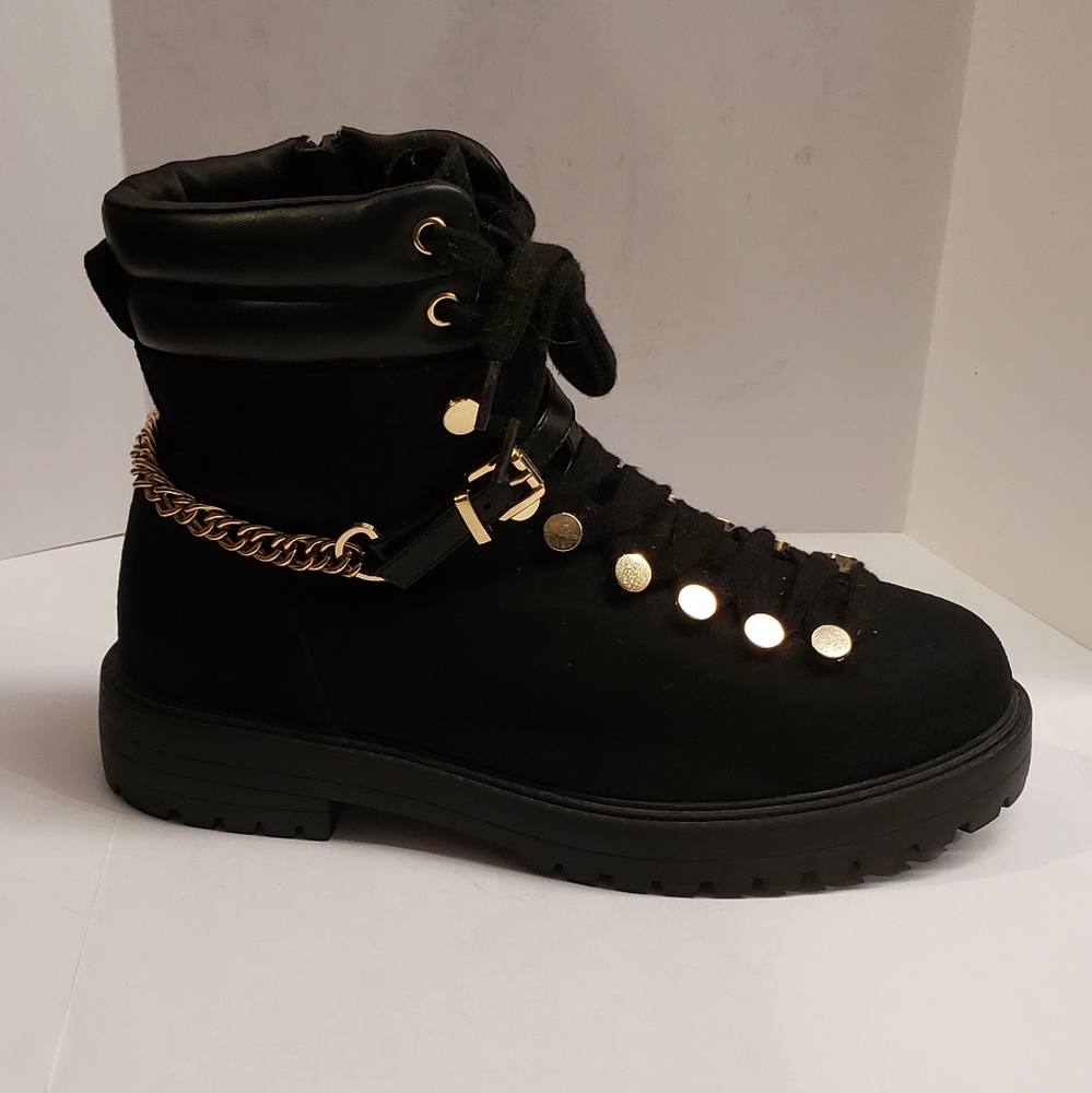 Faux suede combat boots - Never worn